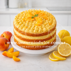 Delicia de Limón & Duraznos: la torta apta que enamora a todos (6 porciones)