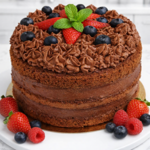 Naked Cake Chocolate y Frutos Rojos (6 porciones)