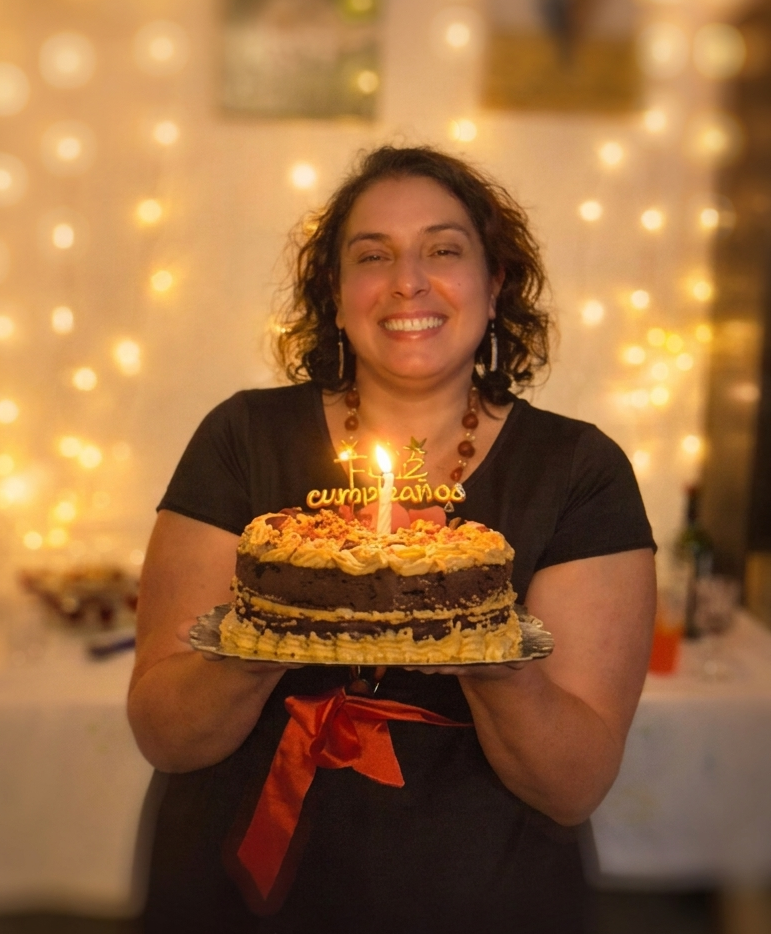 foto de cumpleaños con torta