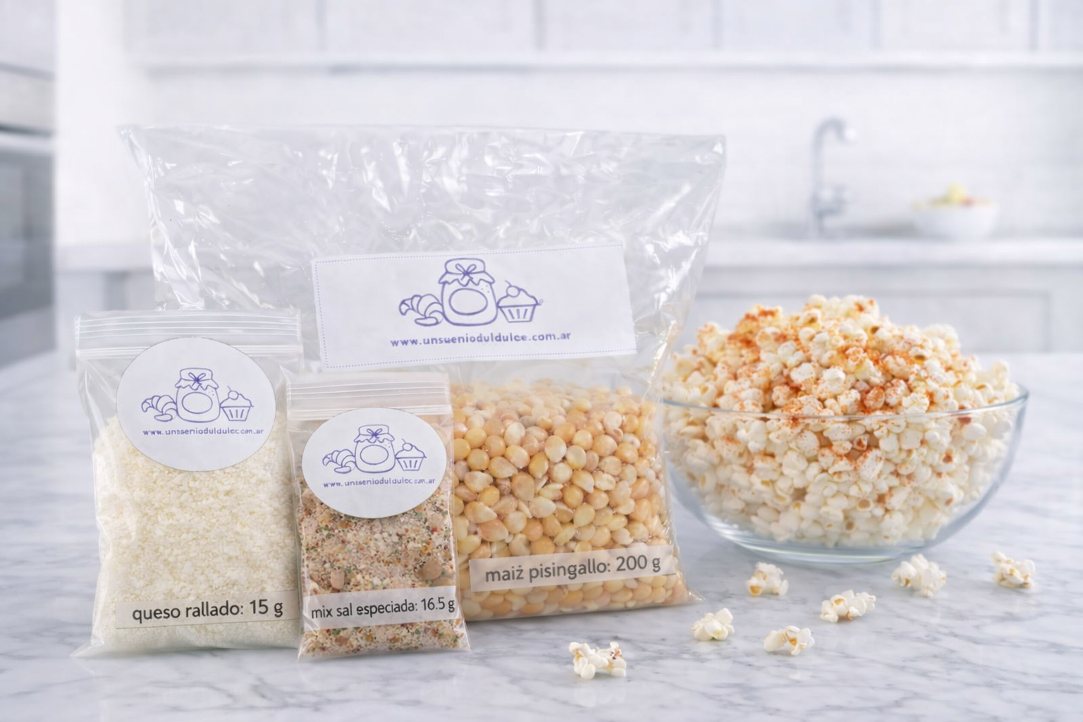 Kit Pochoclos Dulces o Salados apto diabéticos - Imagen 2